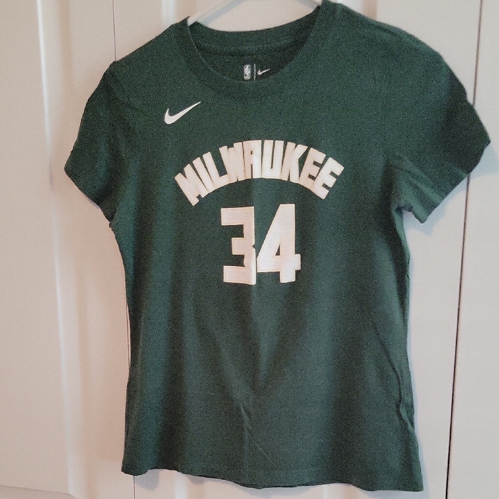 Nike Women's Dark Green Milwaukee Bucks Giannis Antetokounmpo Top